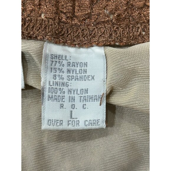 Express Tricot Knit Brown Midi Skirt Textured Design Lining Sz Large - Picture 6 of 9